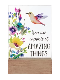 You Are Capable Of Amazing Things Glass Block