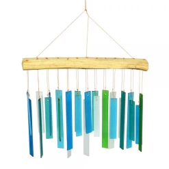 Seaglass And Driftwood Glass Windchime