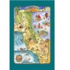 California Adventure Destinations Map Cotton Tea Towel -Artisan Décor Shop KAYDEE