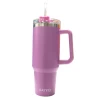 40 Oz. Orchid Lavender Purple Katydid Stainless Steel Tumbler With Handle And Straw -Artisan Décor Shop KDC TUMB 01 ORC