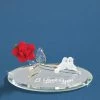 I Love You Red Rose With Frosted White Doves Glass Figurine -Artisan Décor Shop P1 432 R5
