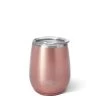 SWIG Shimmer Rose Gold Stemless Wine Cup 14 Oz. Stainless Steel And Insulated -Artisan Décor Shop S101 C14 RS
