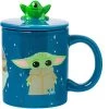 Star Wars Mandalorian The Child Bab Yoda Grogu 18 Oz Ceramic Mug With Sculpted Lid