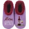 Women's Simply Pairables Cozy Snoozies® Purple Alexa Bring Me Wine -Artisan Décor Shop WSP ABMWN L