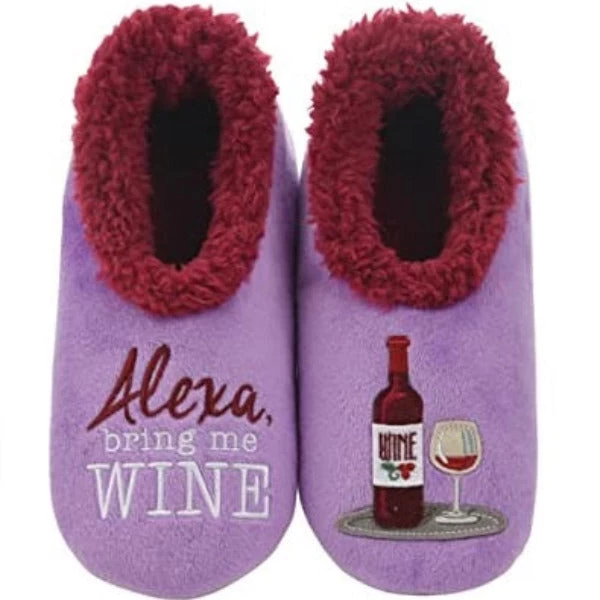 Women's Simply Pairables Cozy Snoozies® Purple Alexa Bring Me Wine 3 Women's Simply Pairables Cozy Snoozies® Purple Alexa Bring Me Wine